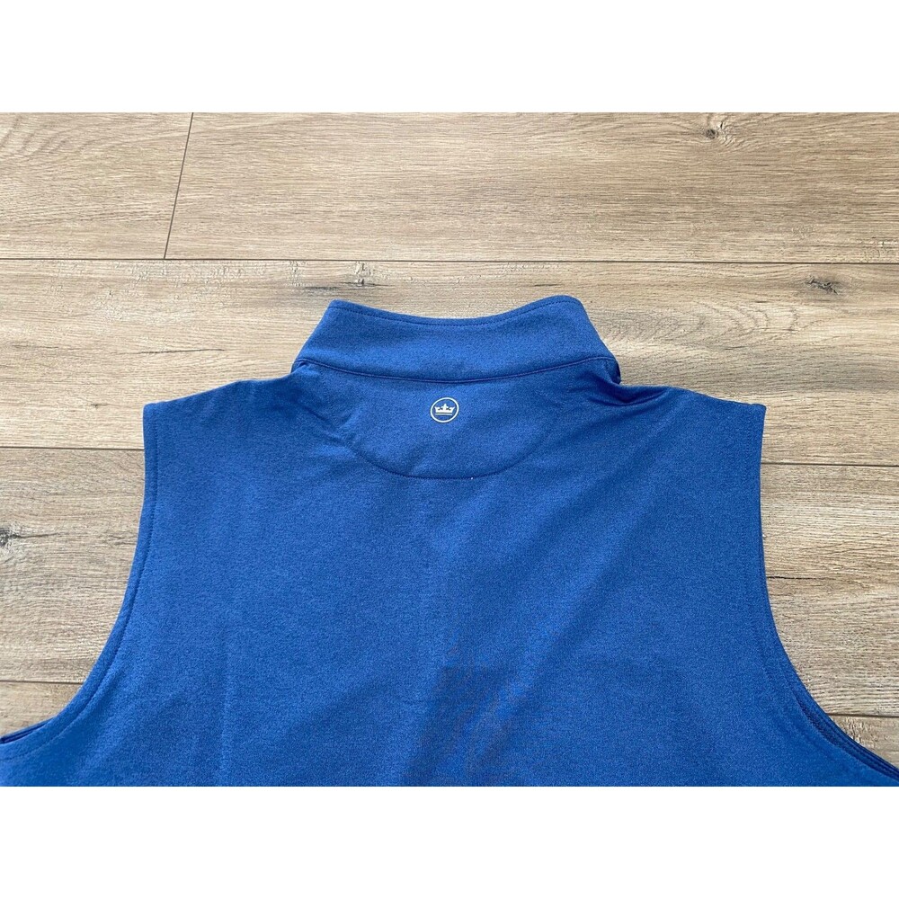 Peter Millar Crown Sport Galway Quarter Zip Vest Mens M Windsor Blue NWT Golf - Picture 6 of 9